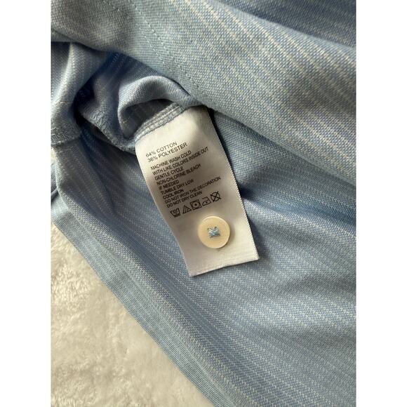 Tommy Bahama Mens Polo Size Large Athletic Striped Blue Golf Shirt - Picture 8 of 9